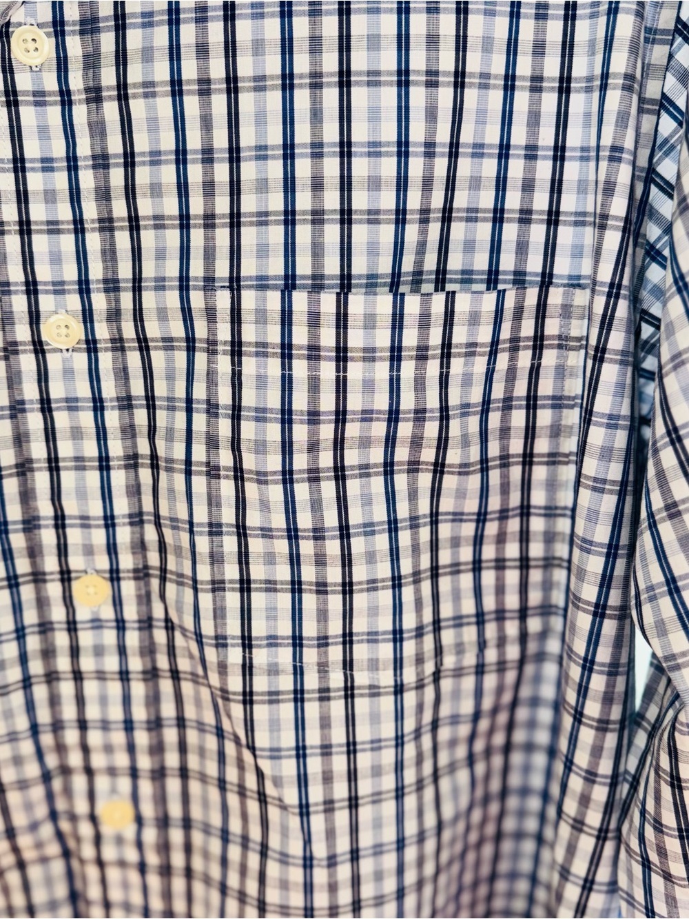 Sonoma Men's Large Cotton Plaid Button Down Shirt L Blue Long Sleeve NWOT - Picture 6 of 10
